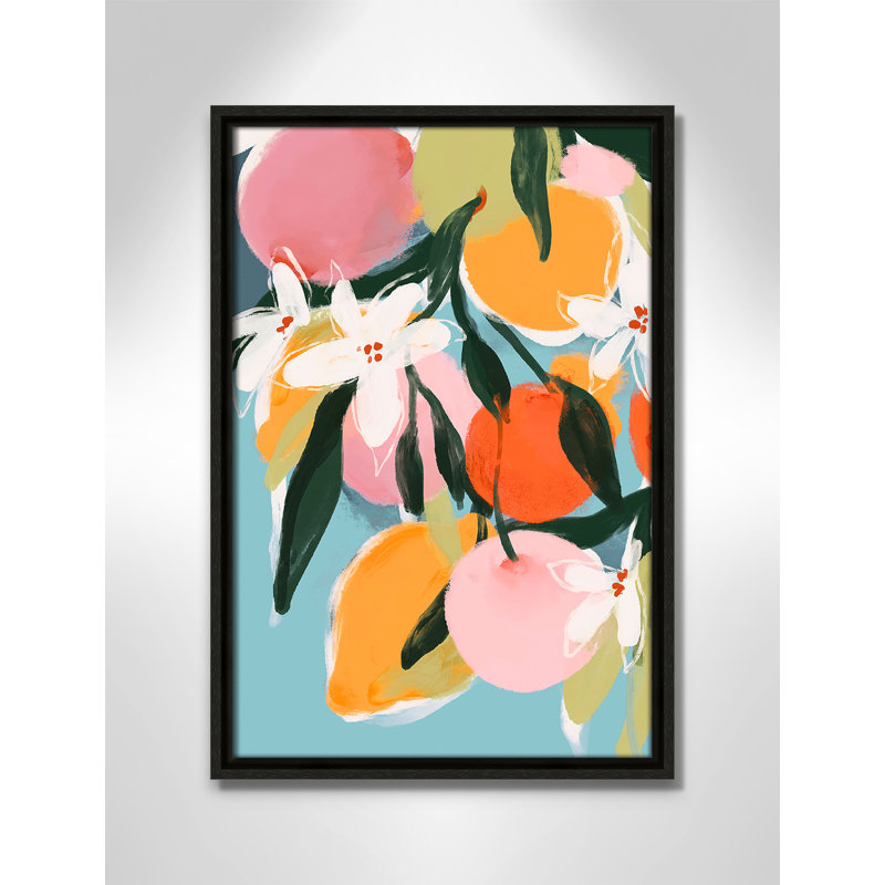 «Fruit Summer I Print» par Treechild, H 19,5 po x l 13,5 po, Flottant espresso