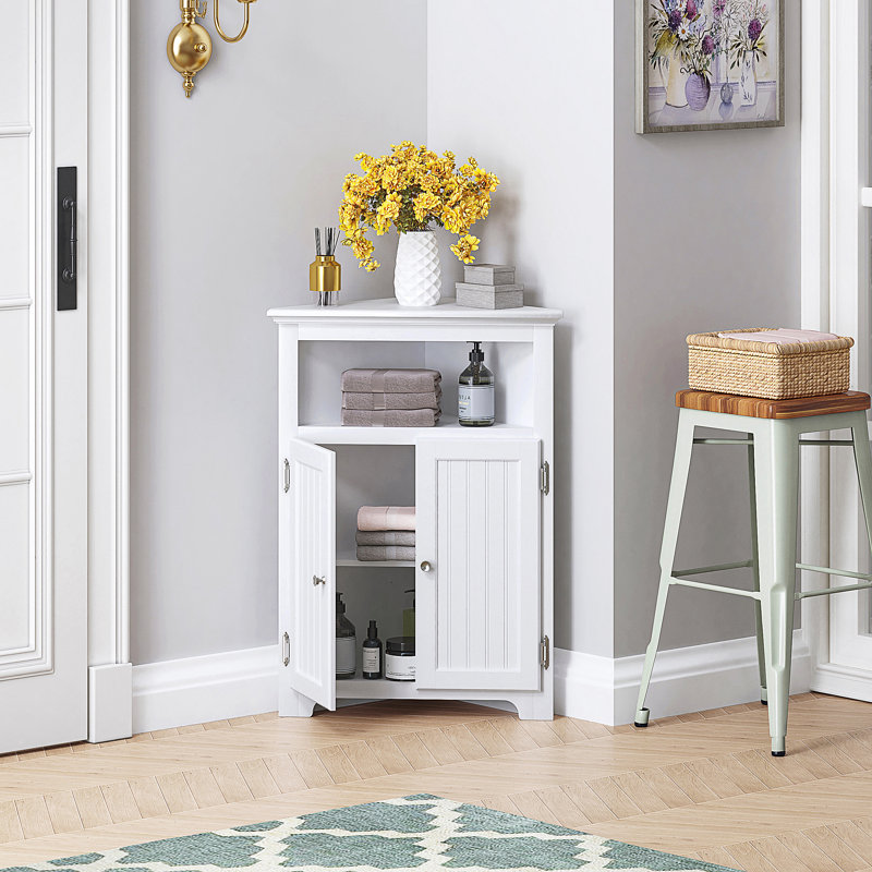 Felishia Bathroom Cabinet, White/Silver