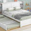 Lit plateforme double avec tablettes coulissantes et lit gigogne simple