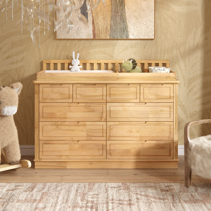 Commode à langer 10 tiroirs 100% bois massif l 55 po Bradly