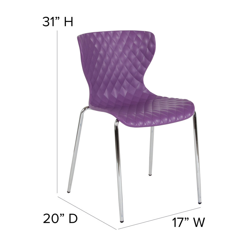 Chaise empilable en plastique Lowell, Mauve, 1