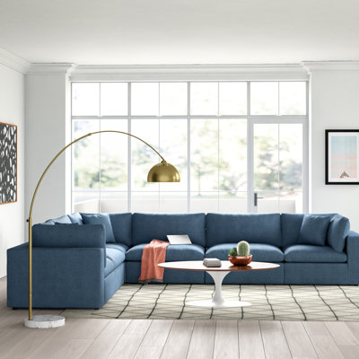 Modway Commix Down Filled Overstuffed 6 Piece Sectional Sofa Set