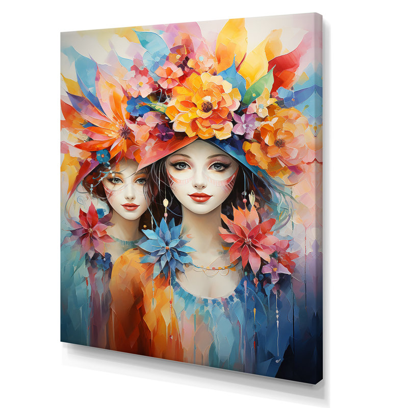 «Venice Carnival Woman Portrait», reproduction sur toile, Toile tendue, 20" H x 12" W