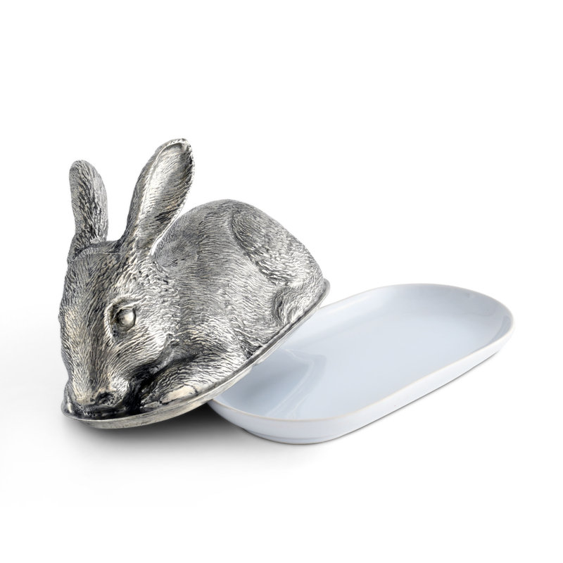 Morning Hunt Pewter Butter Dish