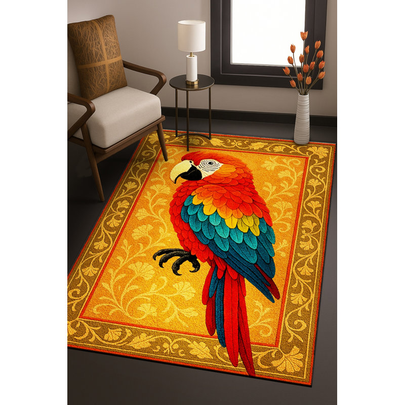 Tapis jaune tissé Mosso, 3'3" x 9'10"