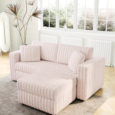 Modulaire 75,6 po avec système de levage hydraulique. Couleur rose. Fabrication. Rehausse le style du salon. Revêtement. Élégant essentiel à la maison