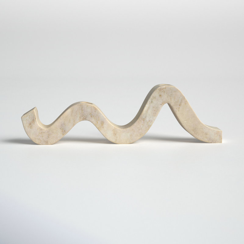 2" Marble Tabletop Candelabra, Beige