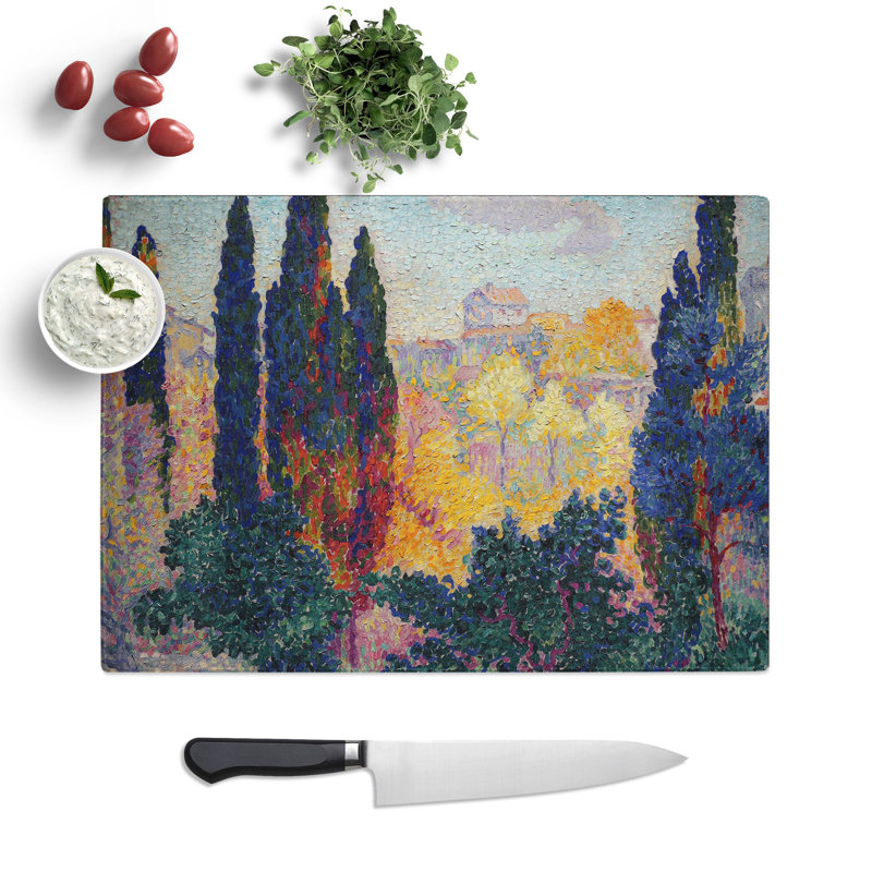 Cypresses by Henri-Edmond Cross Chopping Board, 28.5cm W x 39cm L