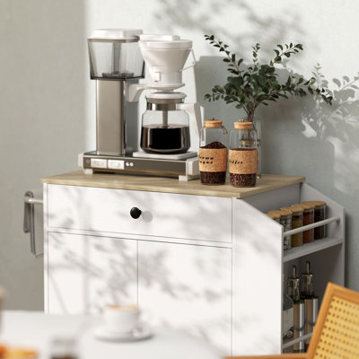 82 Cm Kitchen Island with Locking Wheels