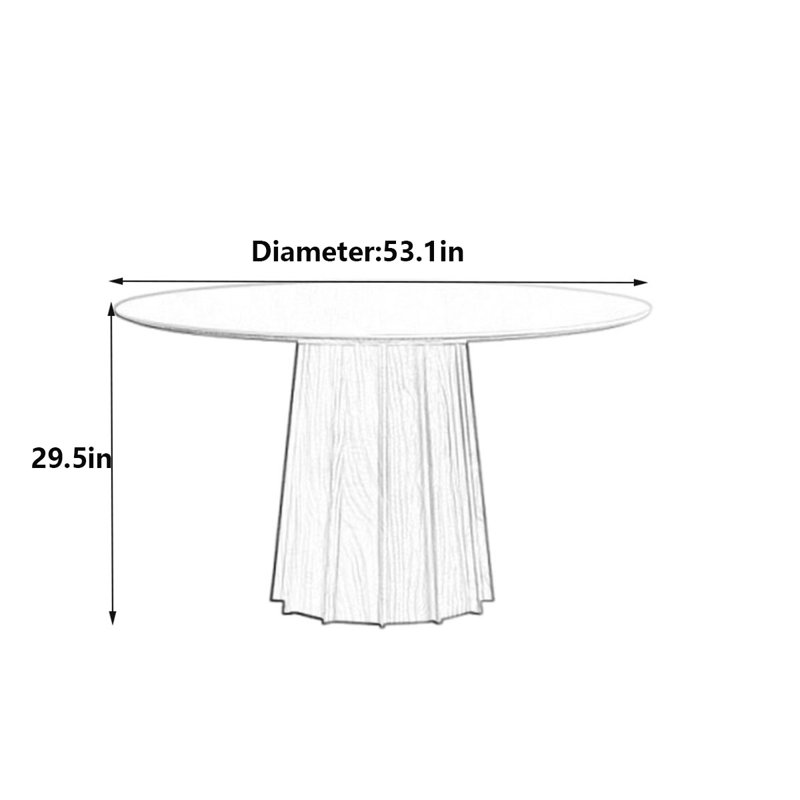 Table de salle à manger French Vintage, H 29,5 po x L 53,1 po x l 53,1 po