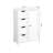 Bathroom Storage Cabinet In White - Adjustable Shelf And 4 Drawers, For Bathroom, Study, Office Modern Different Spaces