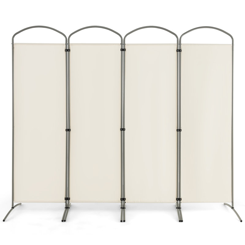 Cloison pliante Caleshia, 4, H 74 po x l 87 po x P 20 po, Blanc cassé