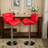 Contemporary Tufted Adjustable Height Hydraulic Bar Stools, Set Of 2, Stylish And Comfortable With Diamond-Tufted Detail-1864460210