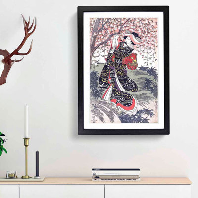 Geisha Under a Cherry Tree by Utagawa Toyokuni - Picture Frame Painting Print