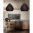 Charie 1 - Light Modern Black Pendant Light Uinque Statement Handmade Boho Shade in Matte Black Finish