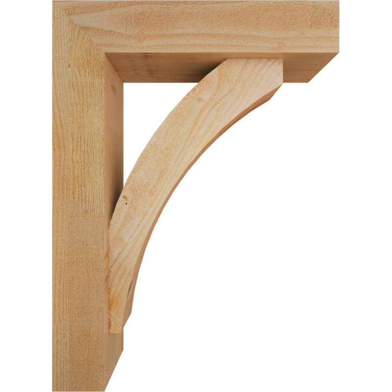 Thorton Block Bracket with Offset Brace, 30 x 22, 6"W Douglas Fir (Rough Sawn)