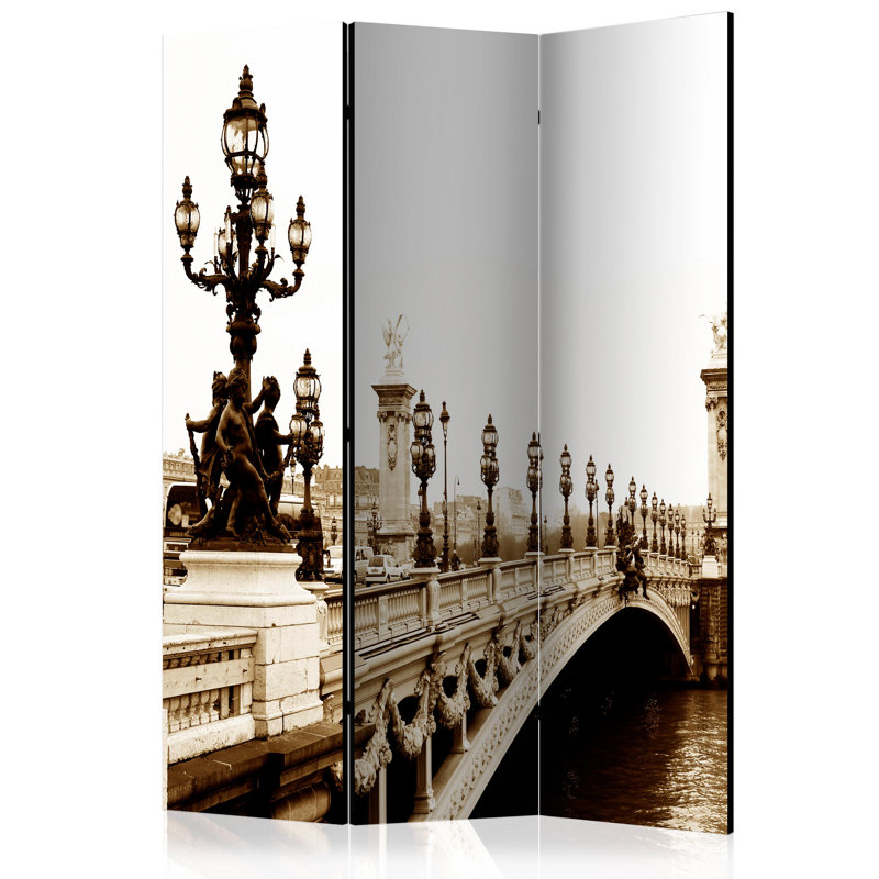 Nigol 172cm H Solid Wood Folding Room Divider, 3