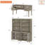 Ensemble de bureau Scarlett 2 pièces, bureau de direction 142 cm et ensemble de 2 bibliothèques à portes vitrées, chêne-2057630357