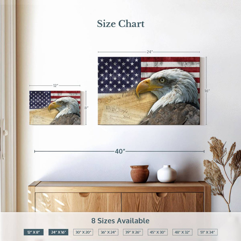 American National Eagle, 16" H x 24" W