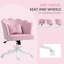 HOMCOM Computer Desk Chair, Shell Back, Bow Pillow, Swivel Wheels, Pink-743060013