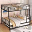 Lit double superposé au dessus d'un grand lit double avec gigogne-573187233