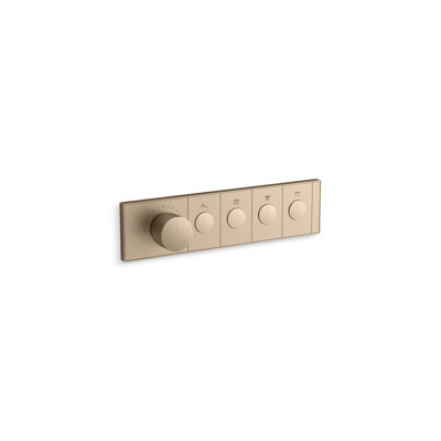 Anthem Four-Outlet Thermostatic Valve Control Panel With Recessed Push-Buttons