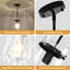 Luminaire suspendu moderne noir à 1 lumière avec abat-jour cylindrique en verre martelé transparent-911943207