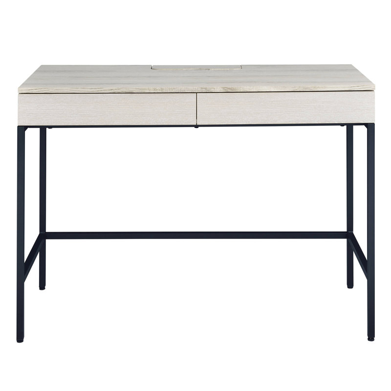 Bureau naturel et noir avec fonction de tiroir lisse 2 po - Conception peu encombrante