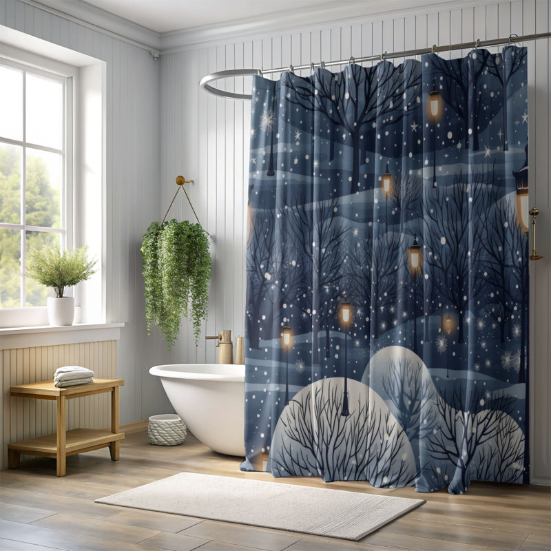 Starry Lights - Rideau de douche Premium, H 74 po x l 71 po