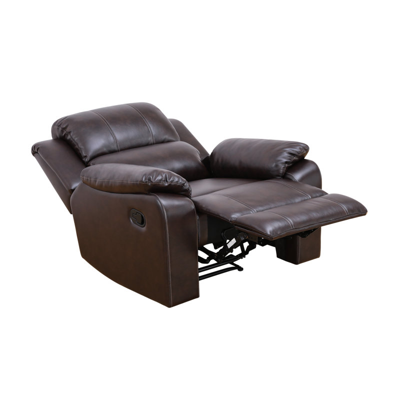 Fauteuil inclinable manuel moderne en similicuir de 38,5 po de largeur