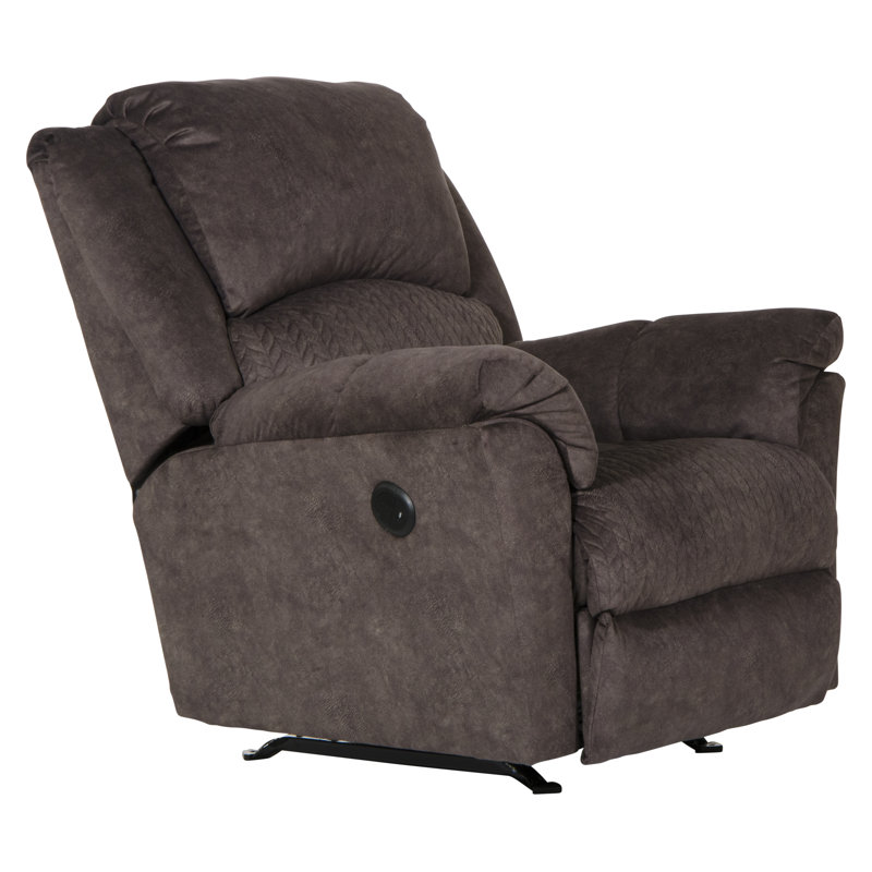 Upholstered Power Recliner, Brown Polyester