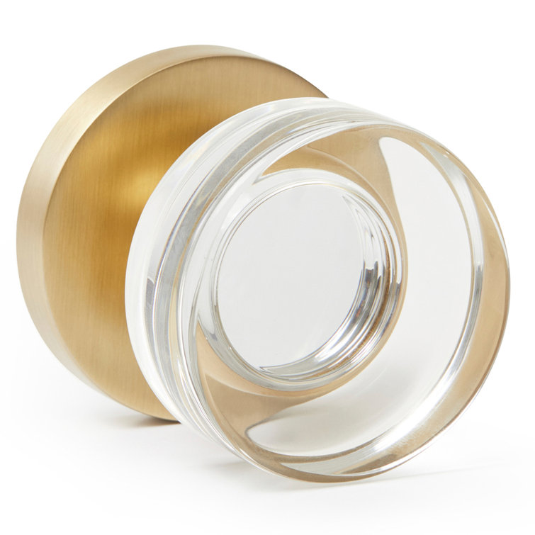 Seychelles Satin Gold Door Knob with Round Crystal Handle