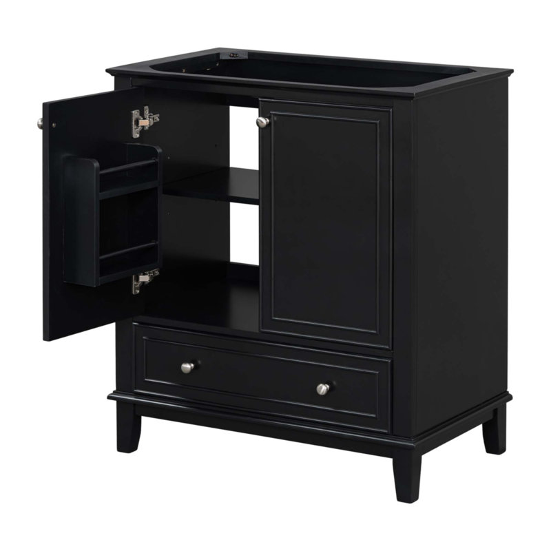 Meuble-lavabo 30 po sans lavabo, armoire de salle de bain multifonctionnelle avec portes et tiroir, base seulement