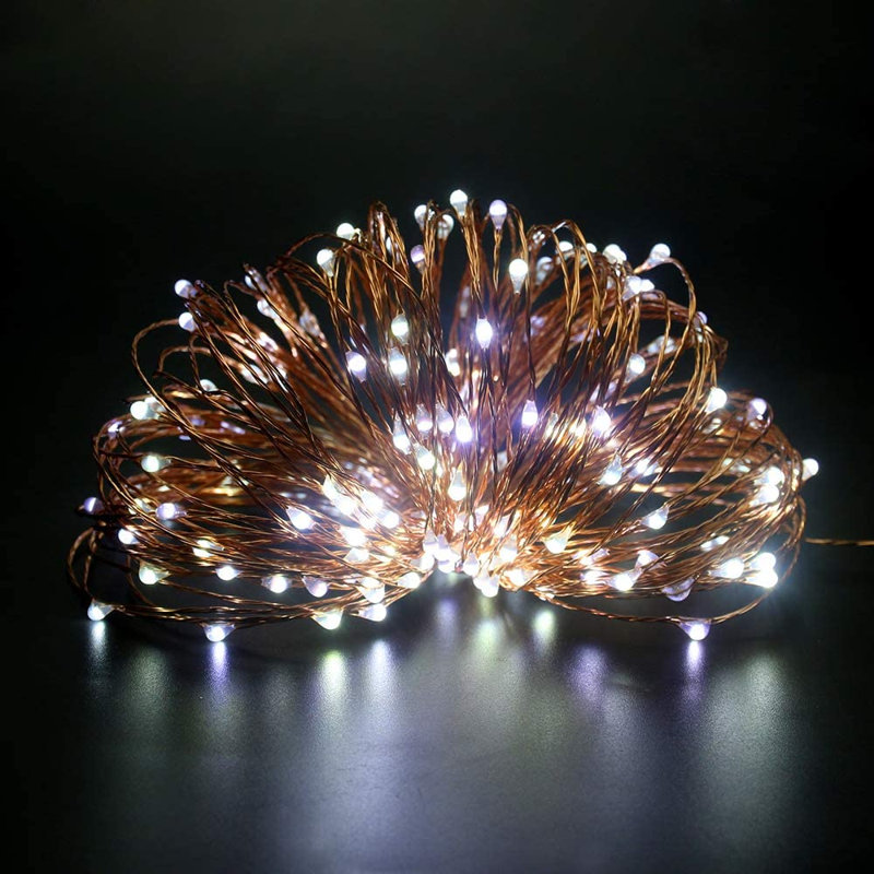 LED Indoor / Outdoor String Lights, 1cm H x 2cm L x 4cm D, White