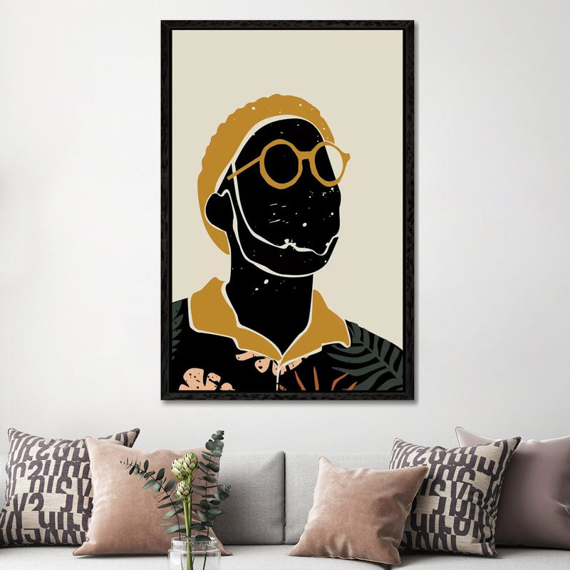 Black Hair VIII 1 Piece Wall Art on Canvas, 152.5 cm H x 101.5 cm W, Black Framed Canvas