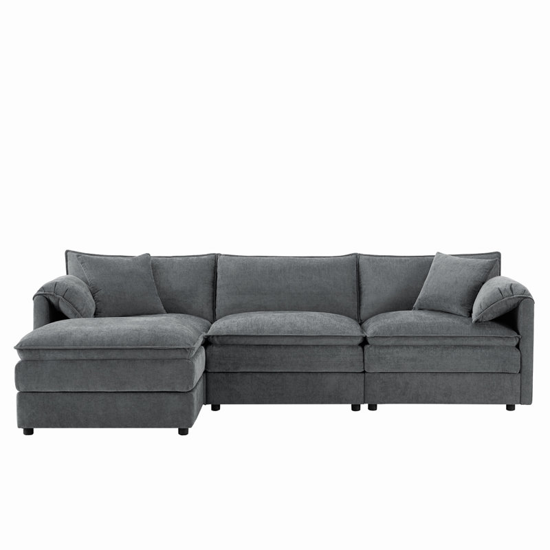 Modular Sectional, 33" H x 103.5" x 64.5" D, Dark Gray