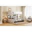 Lit simple superposé au-dessus de grand lit simple avec armoires de rangement et ports USB-1559598314