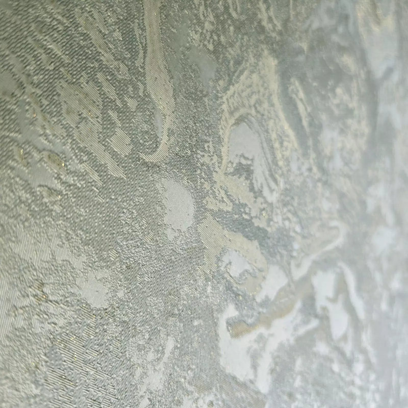 Papier peint texturé moderne grisâtre ivoire doré blanc cassé