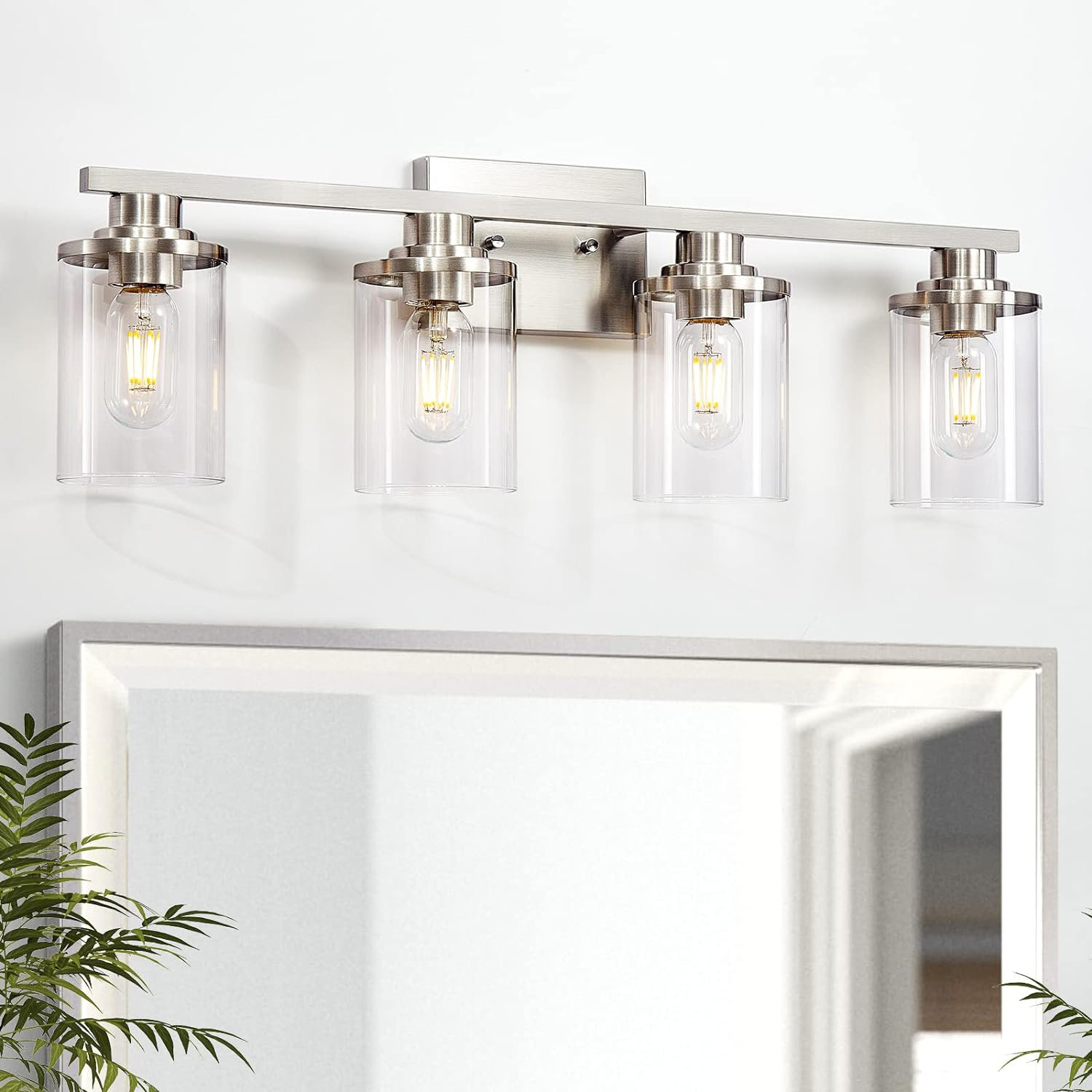 Breakwater Bay Addae Bathroom Vanity Lights with Clear Glass Shade