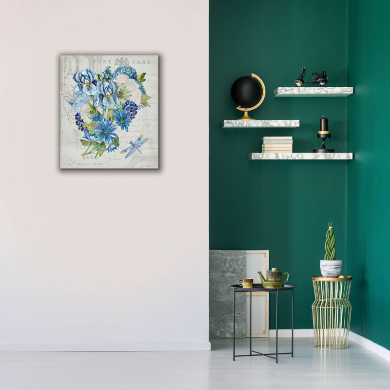 «Bouquet Francais D» par Jean Plout, art mural sur toile, H 30 po x l 26 po