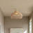 Kloe Rattan Flush Mount – Rattan & Natural Dome 1-Light Semi Flush Mount Handwoven Adjustable Ceiling Light for Dining Room or Hallway in Modern, Boho, and Transitional Style-123293952