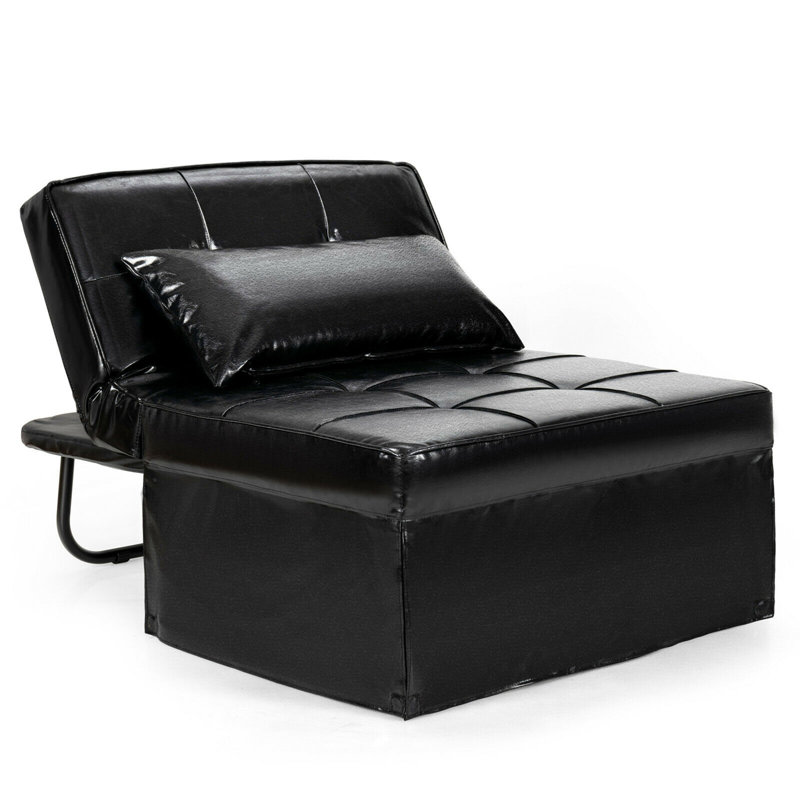 Latitude Run® 4 In 1 Multi-function Sofa Bed Convertible Sleeper Folding Ottoman Black