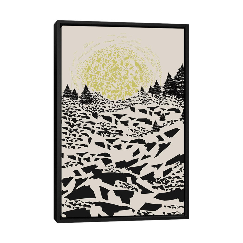 « performs hills » par flatowl, impression sur toile, H 26 po x l 18 po x P 1,5 po, Toile avec cadre noir, Pas de tapis