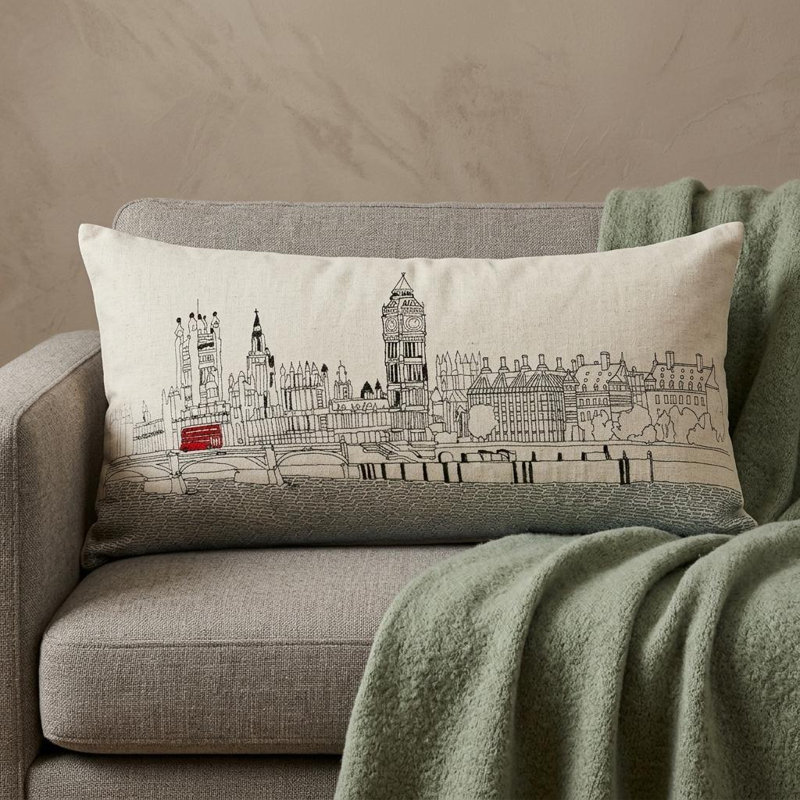 Coussin lombaire 14 "x 35" London, Crème, 14 po x 35 po, London Daylight
