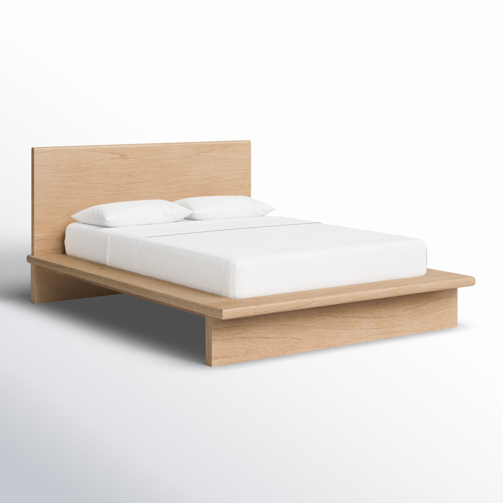 Soleil Wood Platform Bed, Queen, Light Brown
