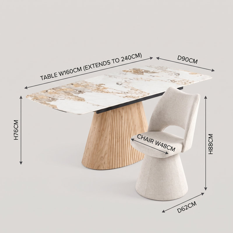 6 -Person Stone Dining Set