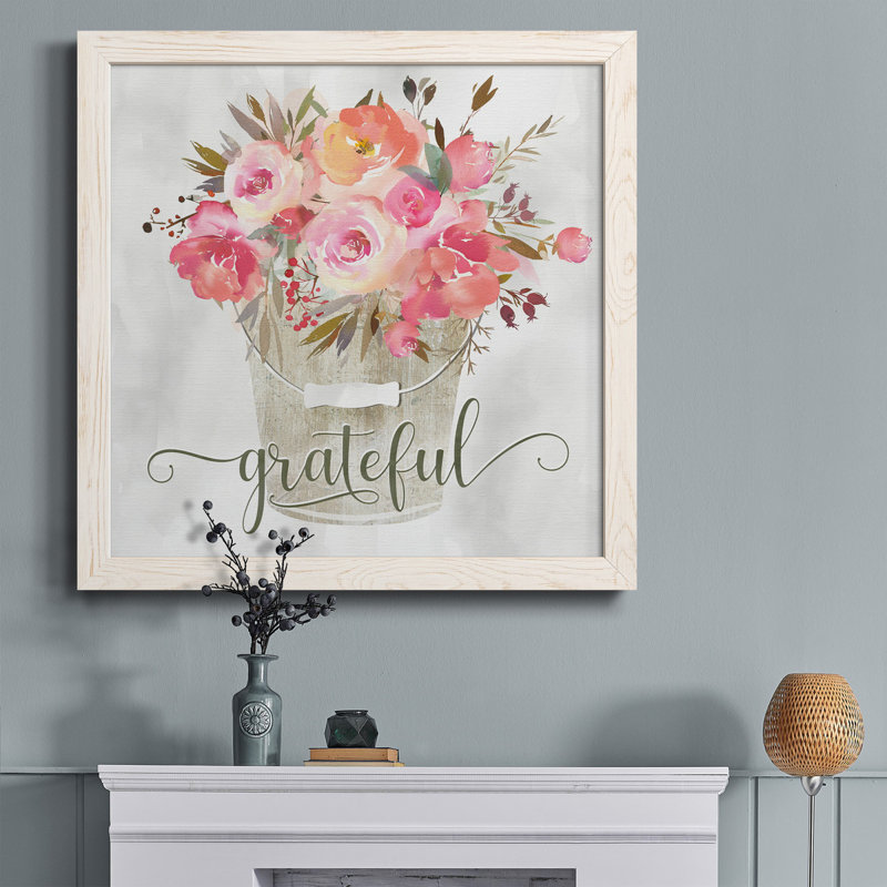 Weather IV - Peinture sur toile encadrée, H 27,5 po x l 27,5 po x P 1,5 po, Cadre blanc