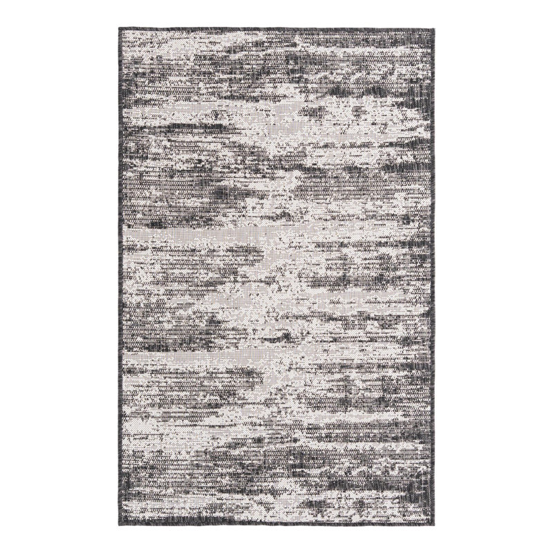 Noushin Charcoal Cartago Indoor/Outdoor Modern Rug, Rectangle 3'3" x 5'2"