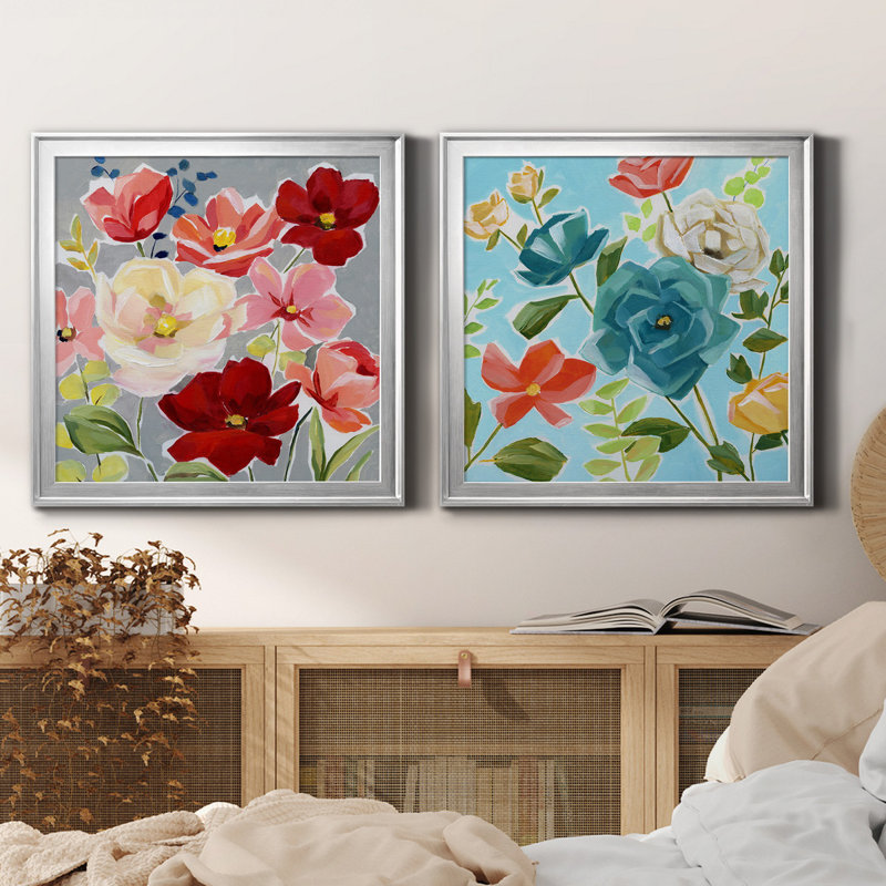 «Modern Garden I», reproduction de photo sur toile 2 pièces, H 26,5 po x l 53 po x P 1,5 po, Argent