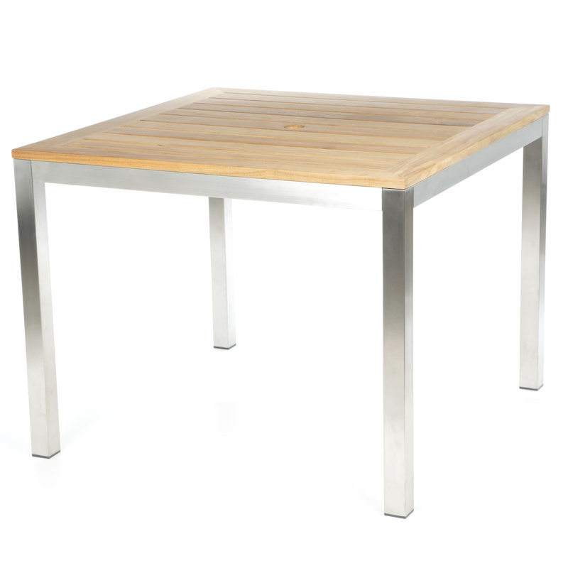 Tiburon Outdoor Square Dining Table, None Electropolish